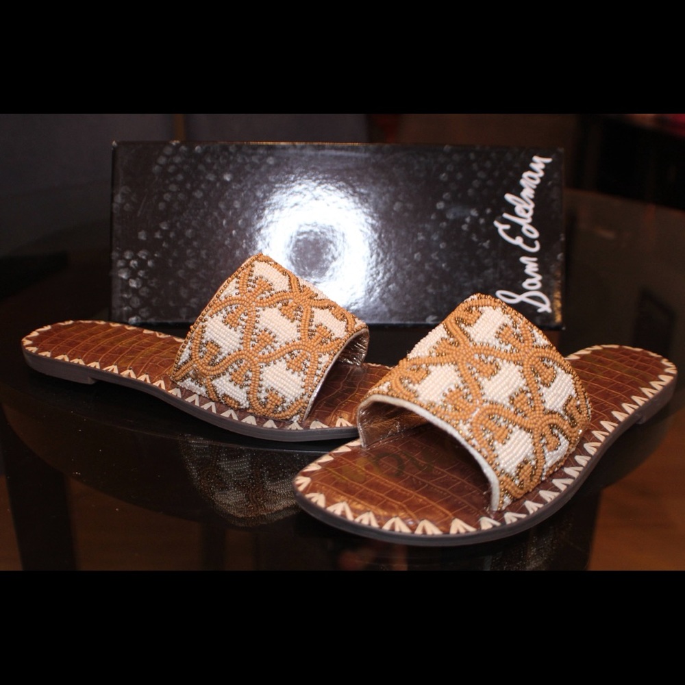 Sam Edelman Gunner beaded flat sandal sz 8.5